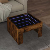 Coffee Table with Infinity LED Smoked Oak 50x50x30 cm 847606