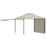 Gazebo with Double Extended Roofs 3x3x2.75 m Cream 180 g/m 48003