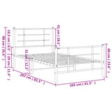 Bed Frame Black Powder-coated steel Single Bed Frame 355574