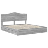 Storage Bed Grey Sonoma 200 x 200 cm Engineered Wood 3413476