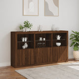 Sideboard with LED Lights Brown Oak 181.5x37x100 cm 3209155