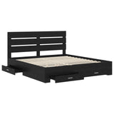 Bed Frame with Drawer Black Oak 180 x 200 cm Engineered Wood 3411944