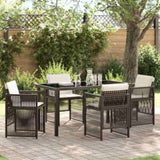 Garden Dining Set 5 pcs Brown Powder-Coated Steel 3380658