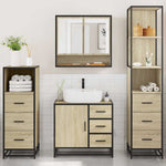 ZNTS 4 Piece Bathroom Furniture Set Sonoma Oak Engineered Wood 3301286