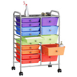 XXL 15-Drawer Mobile Storage Trolley Multicolour Plastic 320410