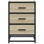 ZNTS Bedside Cabinet Sonoma Oak 40x34.5x60 cm Engineered Wood and Metal 848720