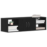 Wall Shelf with Door Black Oak 140 x 41 x 75 cm Engineered Wood 862601