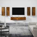 6 Piece TV Cabinet Set Smoked Oak Engineered Wood 3114347