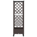 Raised Bed with Trellis and Roof Brown 124 x 40 x 127 cm PP 3423033