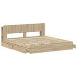 Bed Frame with Storage Sonoma Oak 180 x 200 cm Engineered Wood 3433603