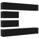 TV Cabinet Set 6 pcs Black oak 100 x 30 x 30 cm Engineered wood 3332531