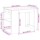 ZNTS Desk with Drawer and Shelf Sonoma Oak 102x62x77.5 cm Engineered Wood 858688