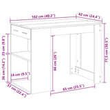 Desk with Drawer and Shelf Grey Sonoma 102x62x77.5 cm Engineered Wood 858691