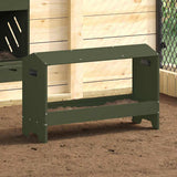 Chicken Feeding Trough Olive Green 81 x 32 x 53.5 cm 874619