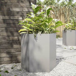 ZNTS Garden Planter Hexagon 46x40x45 cm Stainless Steel 851116