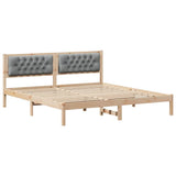 Bed Frame Light Grey 160 x 200 cm Solid Pine Wood 878174