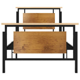 Bed Frame Black Solid oak wood Single Durable Bed Frame 324869