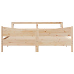 ZNTS Bed Frame with Headboard 180x200 cm Super King Solid Wood Pine 3306294