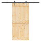 Sliding Door NARVIK Natural and Black 95 x 210 cm 3445261