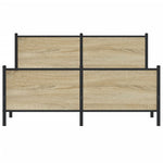 Metal Bed Frame without Mattress Sonoma Oak 137x190 cm 4007733
