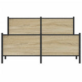 Metal Bed Frame without Mattress Sonoma Oak 137x190 cm 4007733