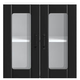 Kitchen Wall Cabinet with Glass Door Lucca Black Engineered Wood 853908