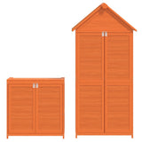 2 Piece Garden Tool Shed Set Brown Solid Wood Pine 172249