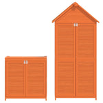 ZNTS 2 Piece Garden Tool Shed Set Brown Solid Wood Pine 172249