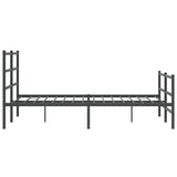 Metal Bed Frame without Mattress with Footboard Black 140x190cm 355383