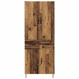 Highboard with Drawer 2 pcs Old Wood Engineered Wood and Glass 3415745