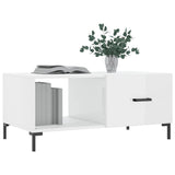 Coffee Table High Gloss White 90x50x40 cm Engineered Wood 829214