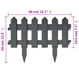 ZNTS Lawn Edgings 25 pcs Anthracite 10 m PP 314683