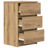 Bedside Cabinet with 3 Drawers Artisan Oak 39x35x65 cm 861353