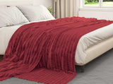 Throw Blankets 6 pcs Bordeaux Red 240 x 220 cm Fleece 42016895