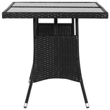 Garden Table Black 140x80x74 cm Poly Rattan 318713