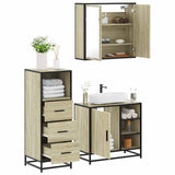 3 Piece Bathroom Furniture Set Sonoma Oak Engineered Wood 3301026