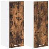 Hanging Cabinet Riga 2 pcs Smoked Oak and White 30 x 31 x 80 cm 884251