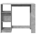 ZNTS Bar Table with Shelf Concrete Grey 124x46x103.5 cm Engineered Wood 854394