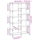Bookshelf Sonoma Oak 100x32x170 cm Engineered Wood and Iron 832789