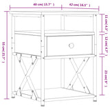 Bedside Cabinet Smoked Oak 40x42x55 cm Engineered Wood 826077