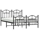 Metal Bed Frame without Mattress with Footboard Black 140x190cm 353457