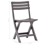Garden Chair Set of 2 Mocha Plastic Standard Foldable 48788