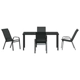 Garden Dining Set 5 pcs Black Powder-coated Steel 3379117