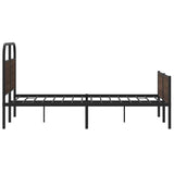 Bed Frame without Mattress 135x190 cm Brown Oak Engineered Wood 4100499