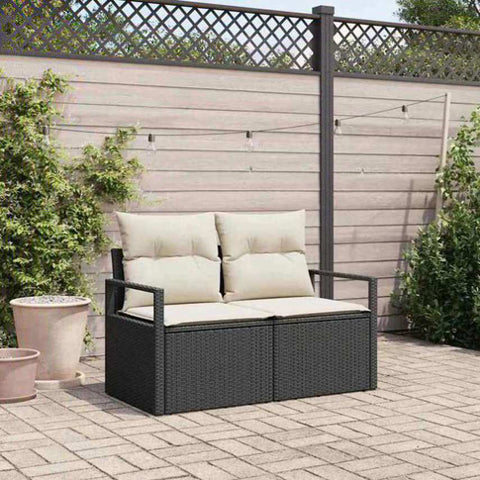 Garden Sofa Black 120 x 62 x 69cm Poly Rattan 42006752