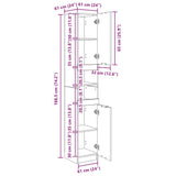 Bathroom Cabinet Grey Sonoma 32x34x188.5 cm Engineered Wood 817070