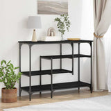 Console Table with Shelf Black oak 100 x 35 x 75 cm 863561