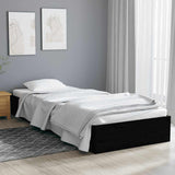 Bed Frame without Mattress Black Solid Wood 75x190 cm Small Single 820066