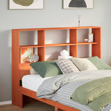 Headboard with Storage Wax Brown 120 cm Solid Wood Pine 855668