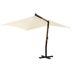Cantilever Garden Parasol with Wooden Pole 400x300 cm Sand White 318429